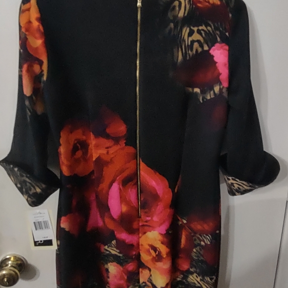 Julian Taylor Black Floral Midi Dress - Picture 2 of 3